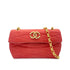 CHANEL CHAIN SHOULDER BAG FAUX PEARL RED FABRIC 90268198 - PURPOSE