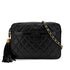 CHANEL VINTAGE MATELASSE FRINGE SHOULDER BAG BLACK LAMB SKIN 90268310 - PURPOSE
