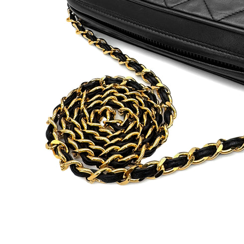 CHANEL VINTAGE MATELASSE FRINGE SHOULDER BAG BLACK LAMB SKIN 90268310 - PURPOSE
