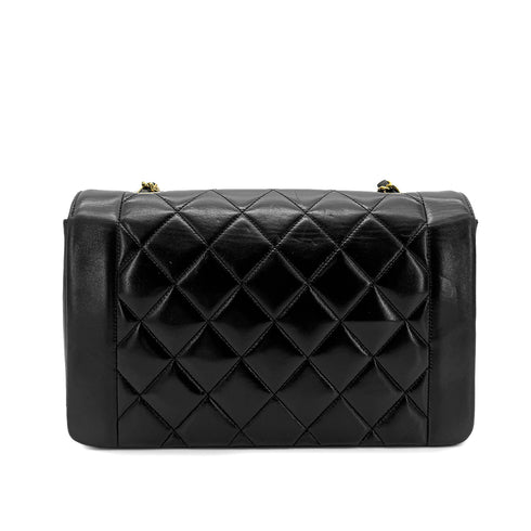 CHANEL VINTAGE DIANA MEDIUM CHAIN SHOULDER BAG BLACK LAMB SKIN 90268321 - PURPOSE