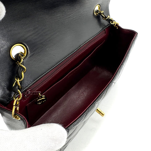 CHANEL VINTAGE DIANA MEDIUM CHAIN SHOULDER BAG BLACK LAMB SKIN 90268321 - PURPOSE