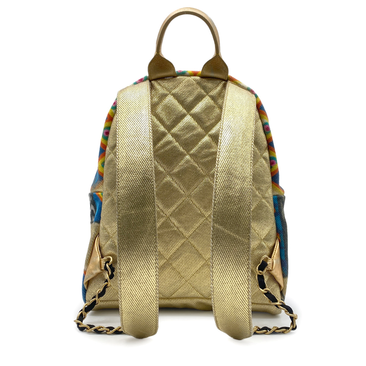 CHANEL BACK PACK GRAFFITI COCOMARK GOLD CANVAS 90268329