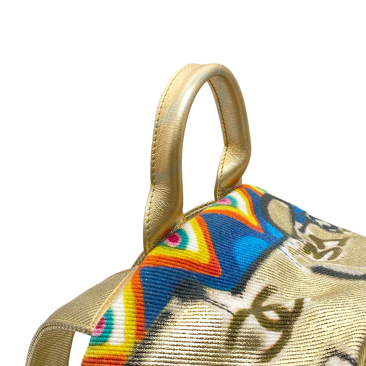 CHANEL BACK PACK GRAFFITI COCOMARK GOLD CANVAS 90268329