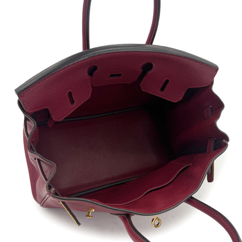 HERMES BIRKIN 25 ROUGE GRENAT TOGO HAND BAG X GHW 90268335 - PURPOSE
