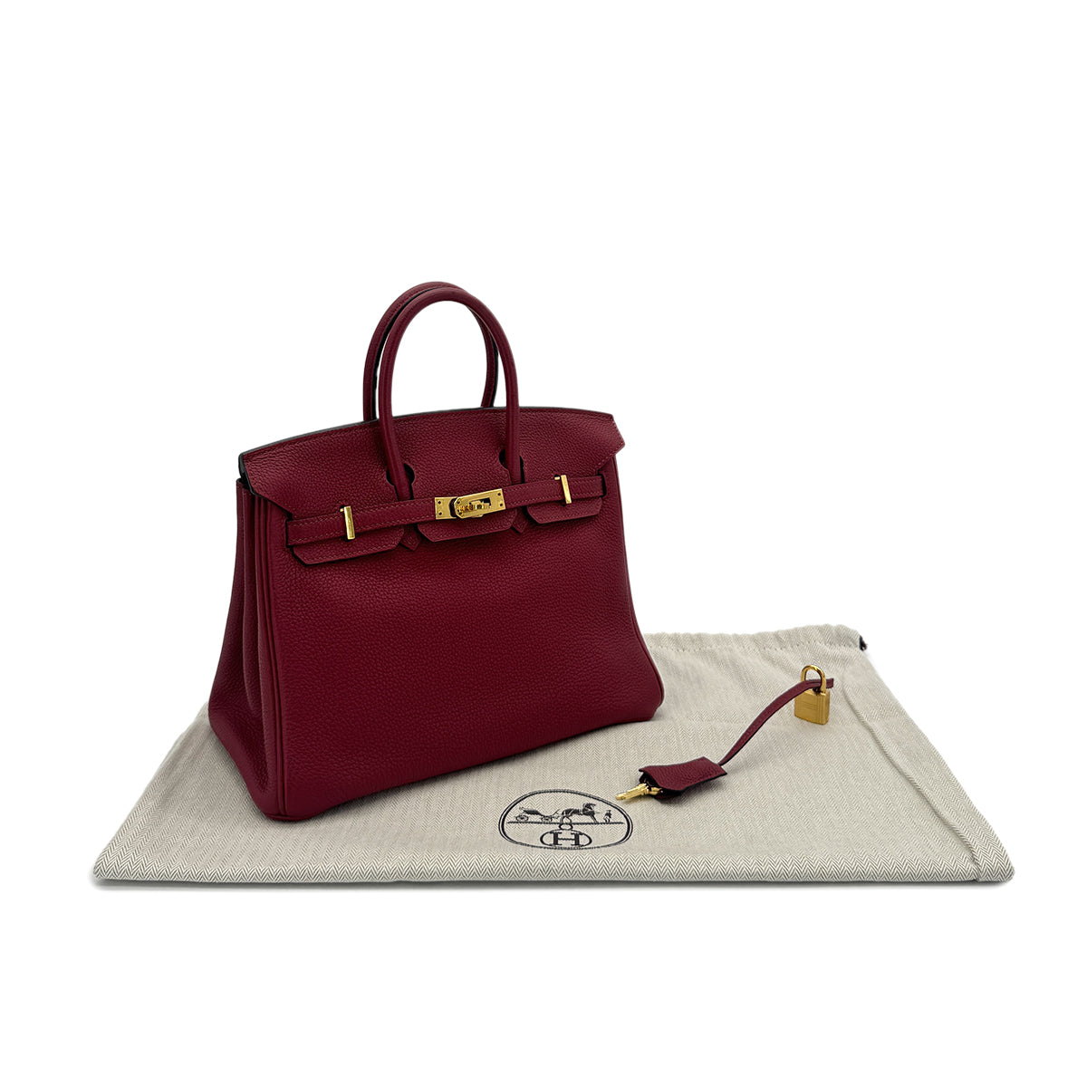 HERMES BIRKIN 25 ROUGE GRENAT TOGO HAND BAG X GHW 90268335