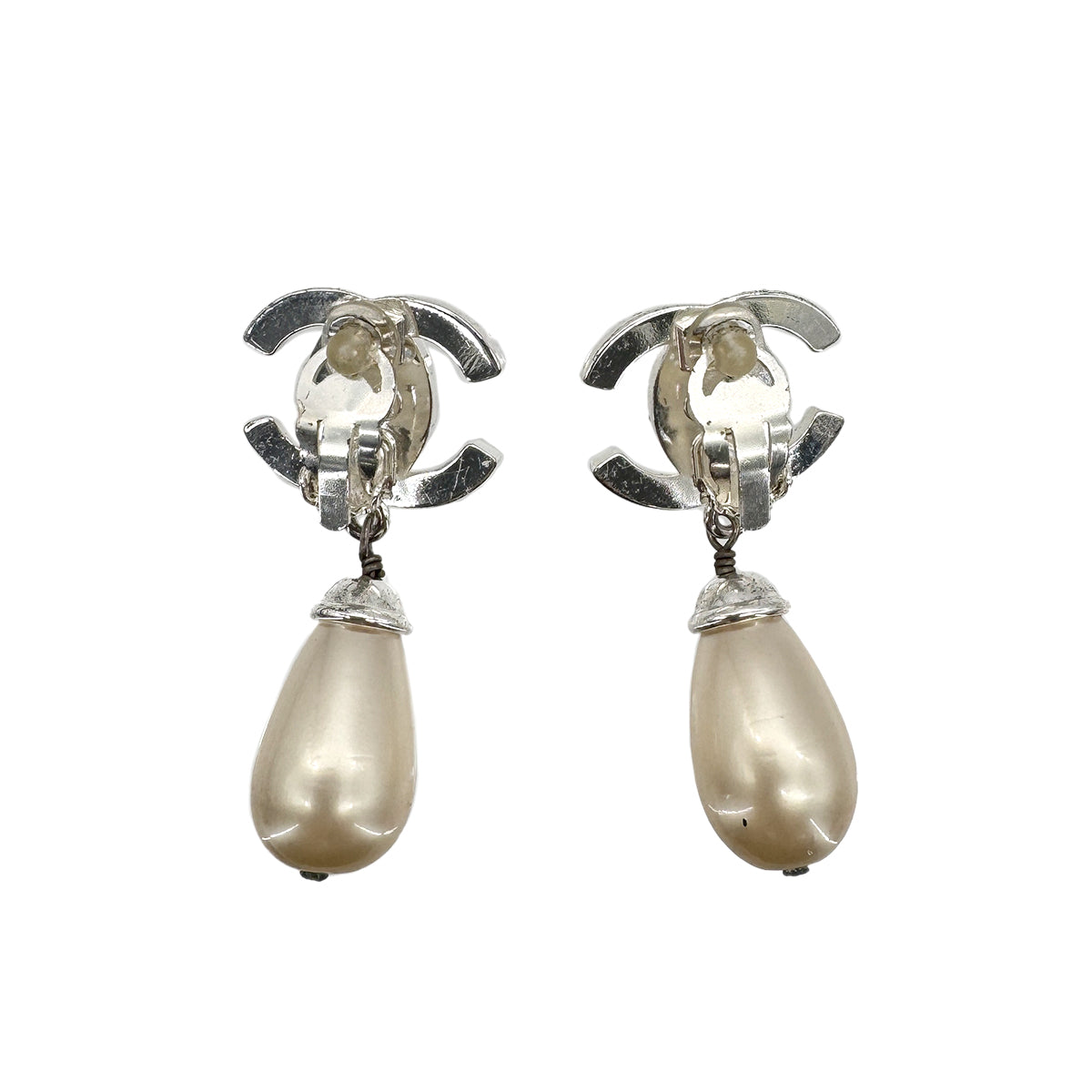 CHANEL VINTAGE EARRINGS RHINESTONE TURN LOCK ACCESSORY 96A 90268775