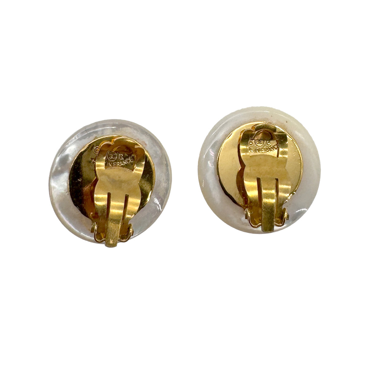 CHANEL VINTAGE EARRINGS ROUND PEARL MOTIF ACCESSORY 96C 90268785