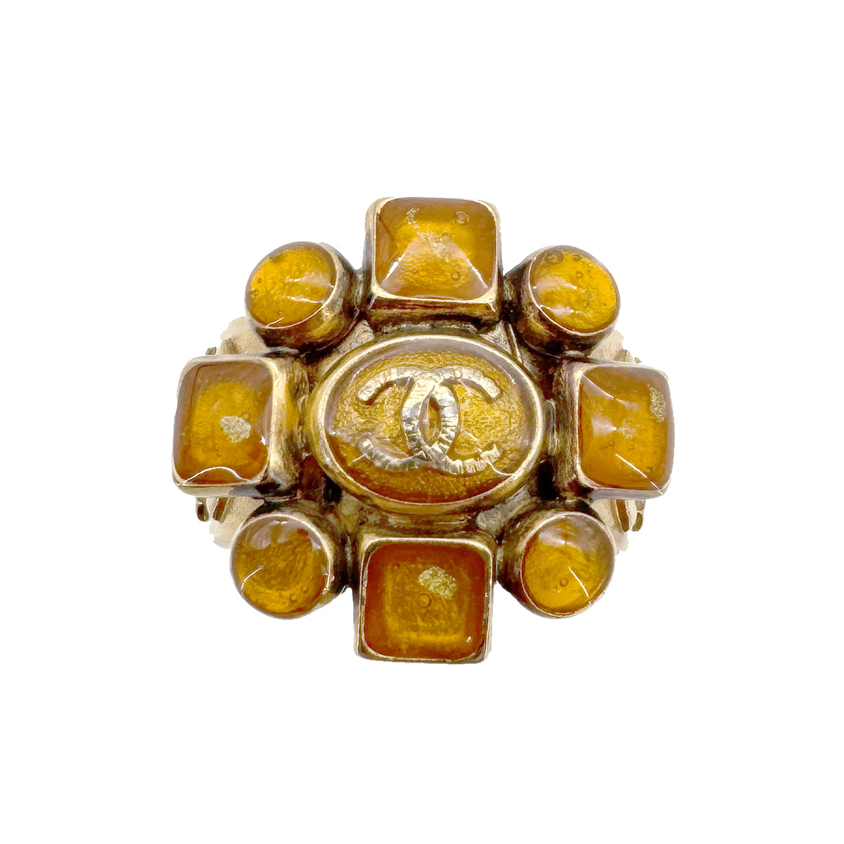 CHANEL RING GRIPOIX FLOWER COCO MARK GOLD ACCESSORY 07A 90268801