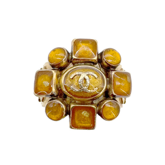 CHANEL RING GRIPOIX FLOWER COCO MARK GOLD ACCESSORY 07A 90268801