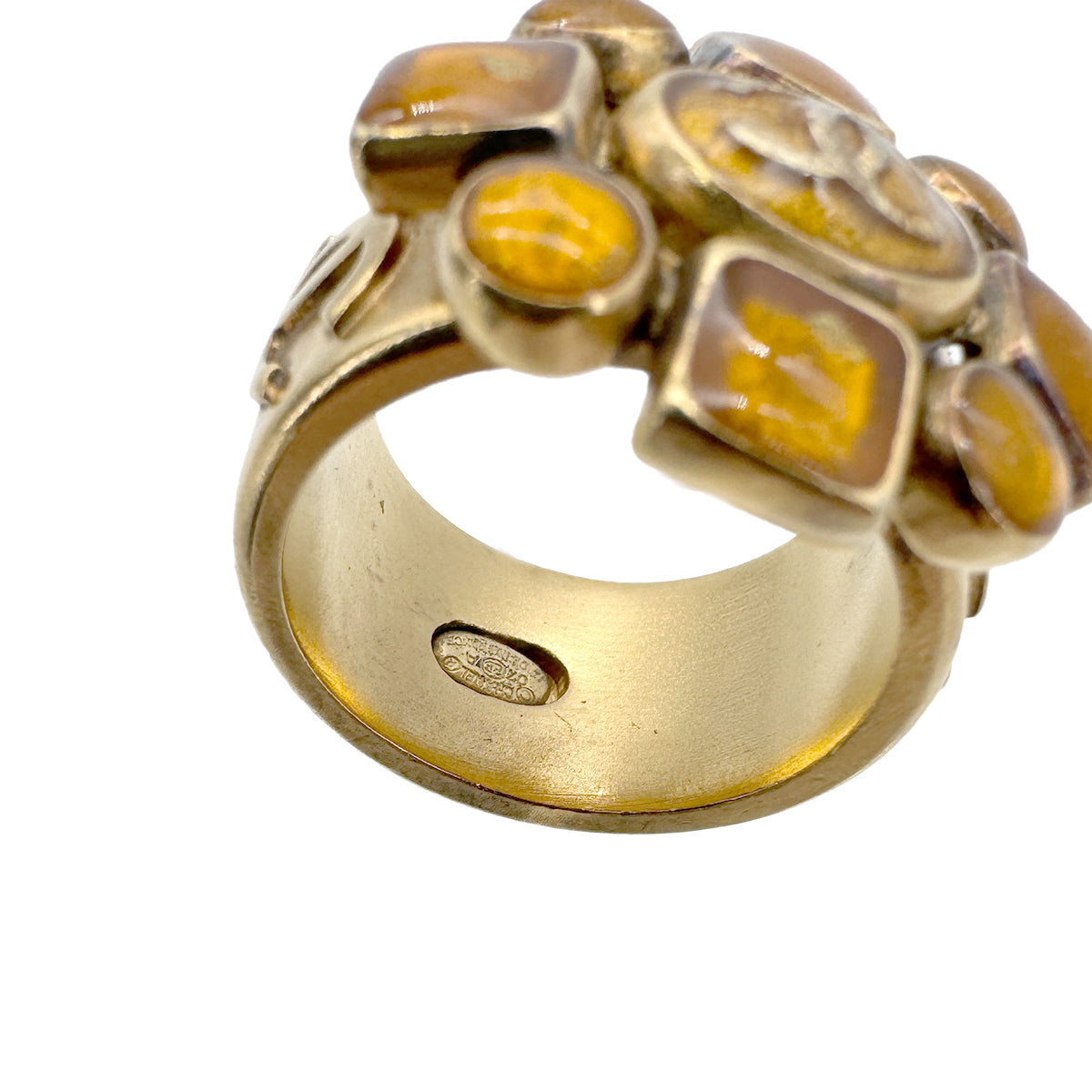 CHANEL RING GRIPOIX FLOWER COCO MARK GOLD ACCESSORY 07A 90268801