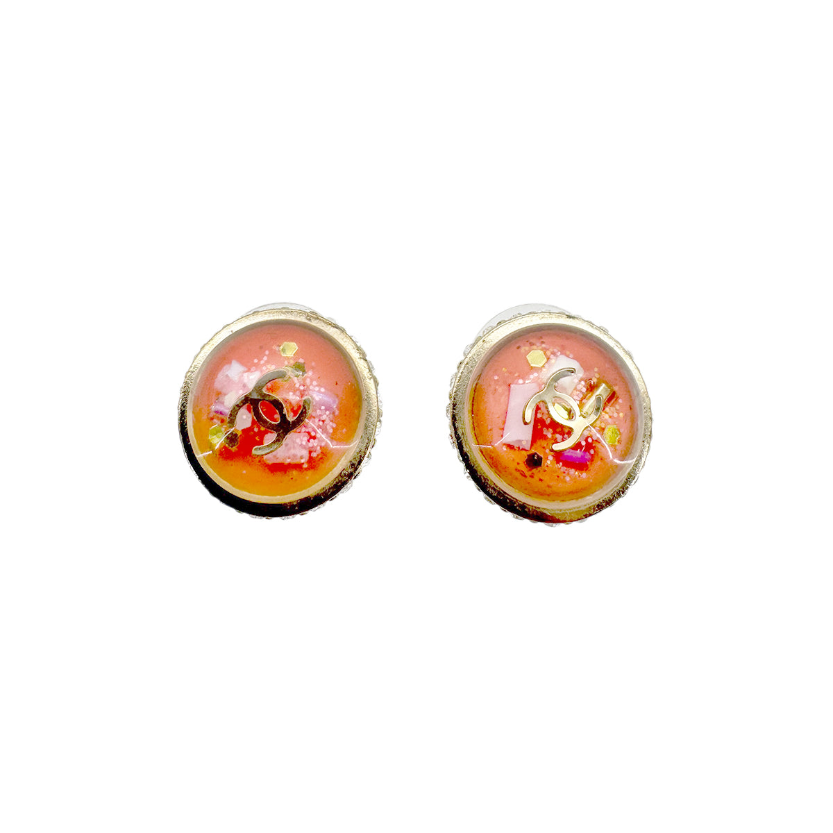 CHANEL EARRINGS RHINESTONE COCOMARK PINK ACCESSORY 09C 90268806