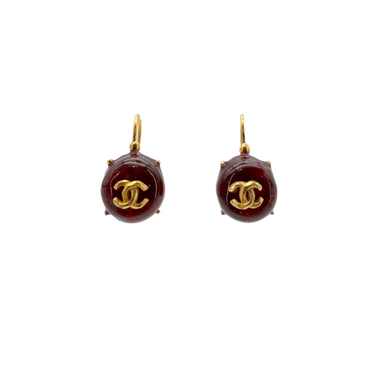 CHANEL VINTAGE EARRINGS STONE COCOMARK ACCESSORY 99P 90268809