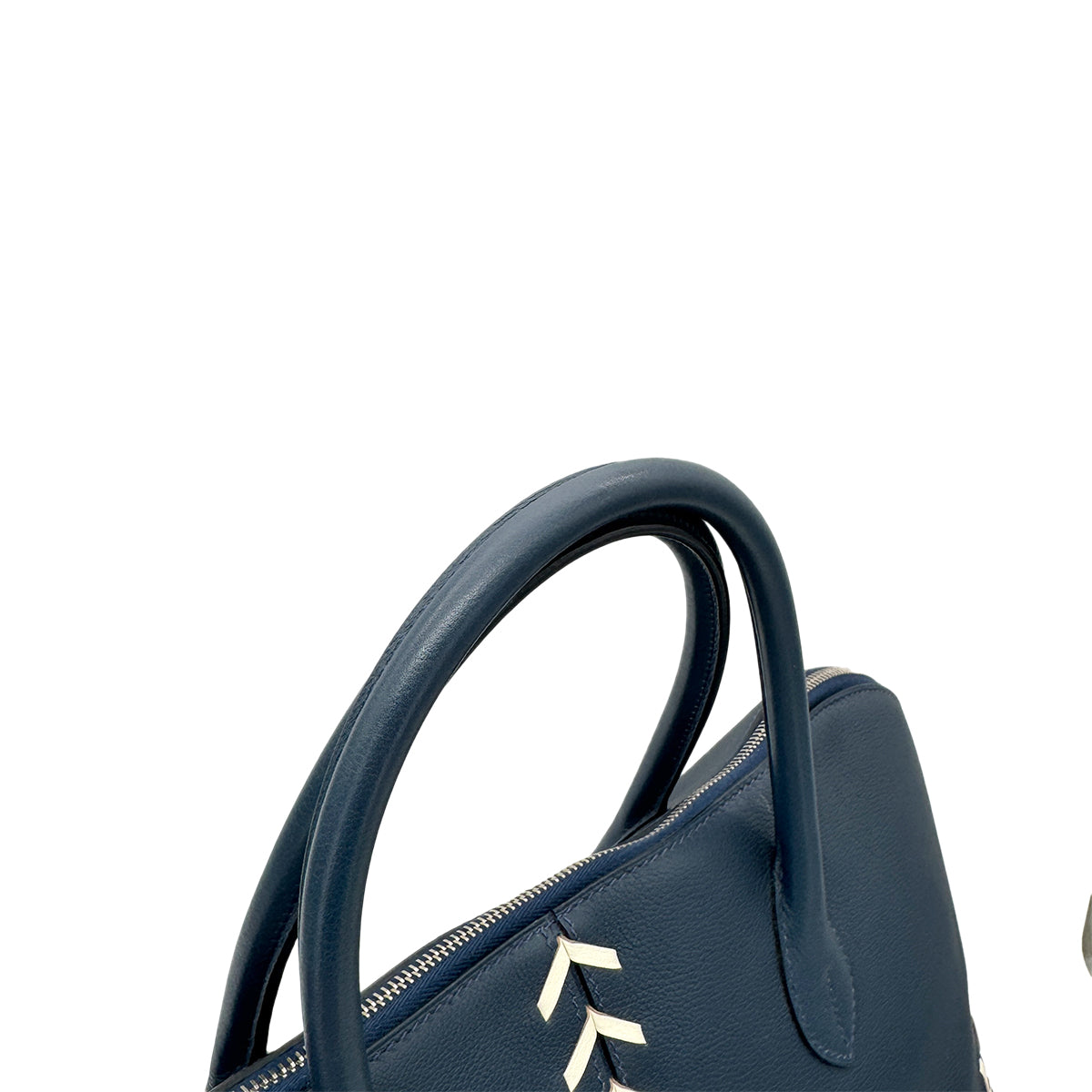 HERMES BOLIDE 1923 BASEBALL 45 BLUE DE MALTE EVERCOLOR HAND BAG C 90268816