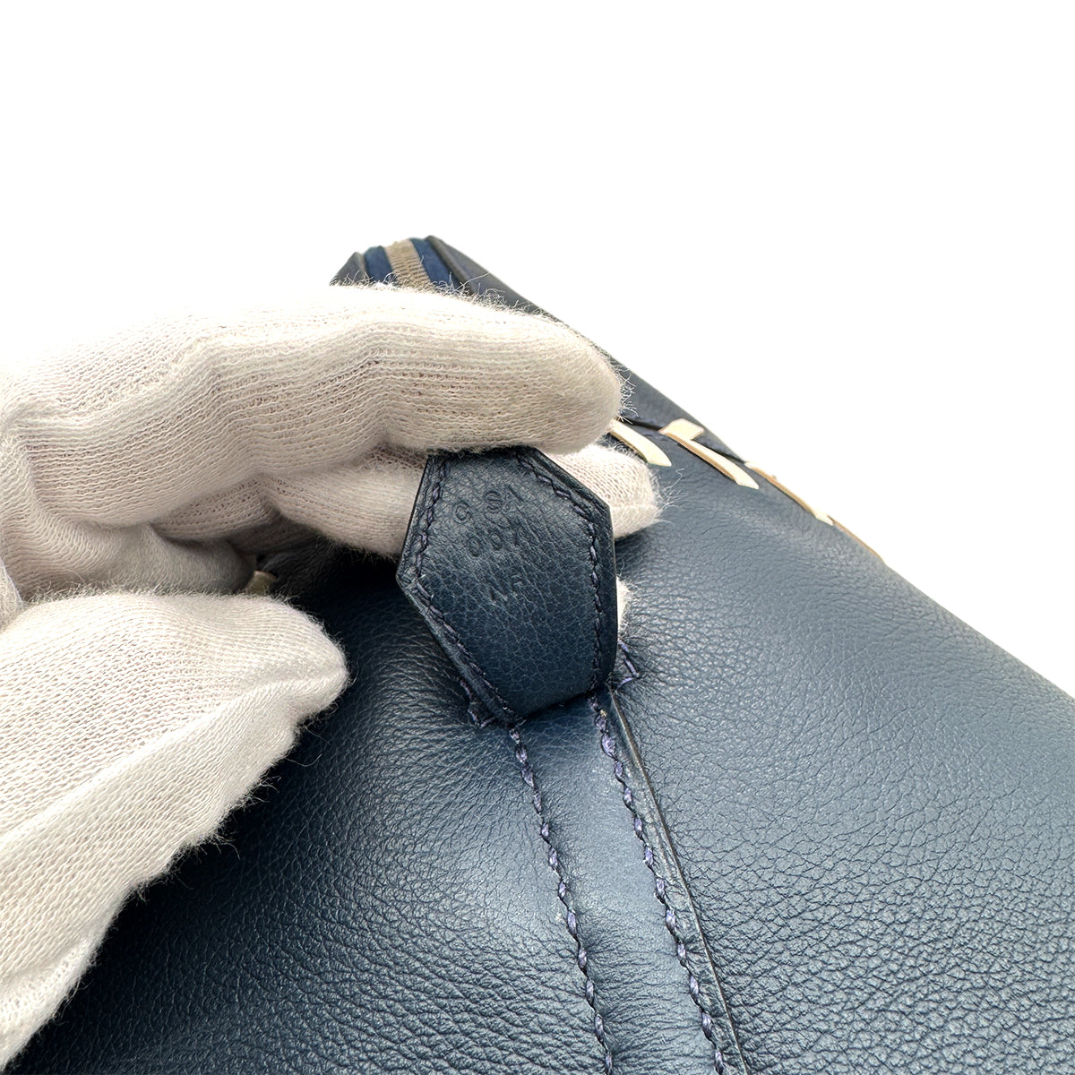 HERMES BOLIDE 1923 BASEBALL 45 BLUE DE MALTE EVERCOLOR HAND BAG C 90268816