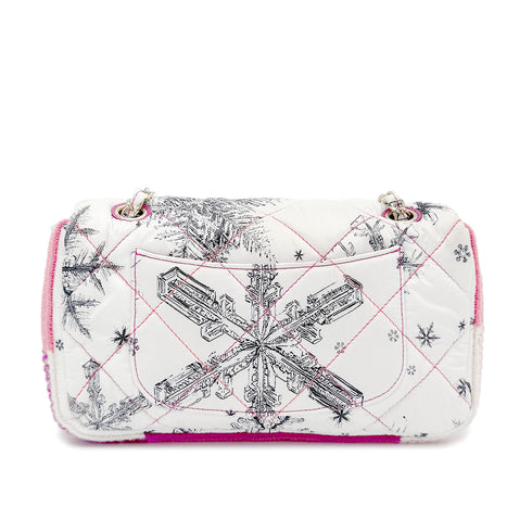 CHANEL MATELASSE SNOWFLAKE CHAIN SHOULDER BAG WHITE NYLON 90268822 - PURPOSE