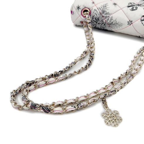 CHANEL MATELASSE SNOWFLAKE CHAIN SHOULDER BAG WHITE NYLON 90268822 - PURPOSE