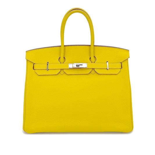 HERMES BIRKIN 35 JAUNE TAURILLON CLEMENCE HAND BAG □M SHW 90268831