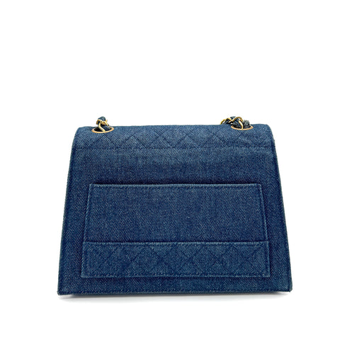 CHANEL VINTAGE MATELASSE SHOULDER BAG BLUE DENIM 90268835 - PURPOSE