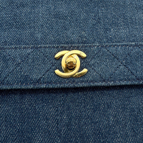 CHANEL VINTAGE MATELASSE SHOULDER BAG BLUE DENIM 90268835 - PURPOSE