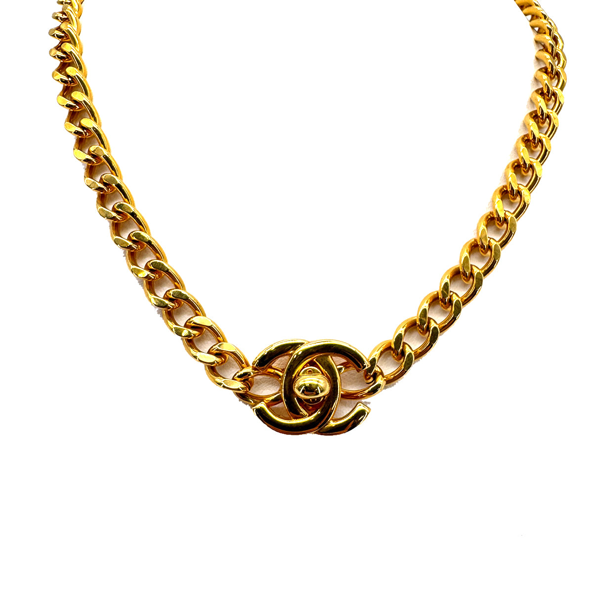 CHANEL VINTAGE NECKLACE COCOMARK TURNLOCK ACCESSORY 96A 90268850