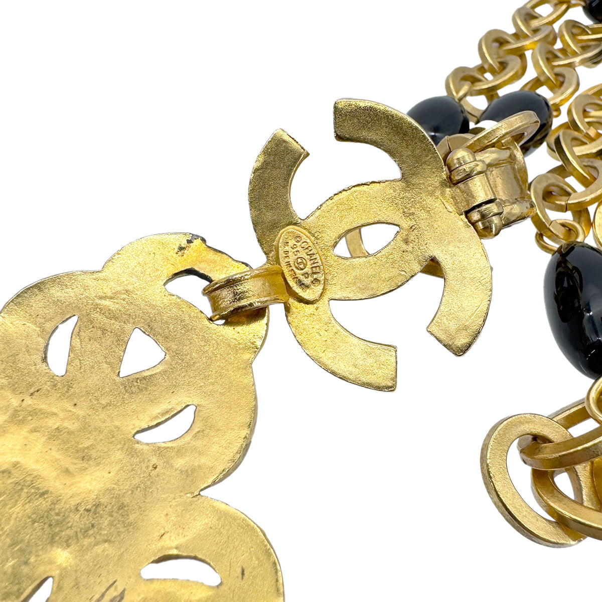 CHANEL VINTAGE NECKLACE GRIPOIX COCOMARK ACCESSORY 95P 90268856