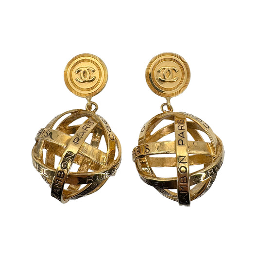 CHANEL VINTAGE EARRINGS LOGO SWING ACCESSORY 90268857