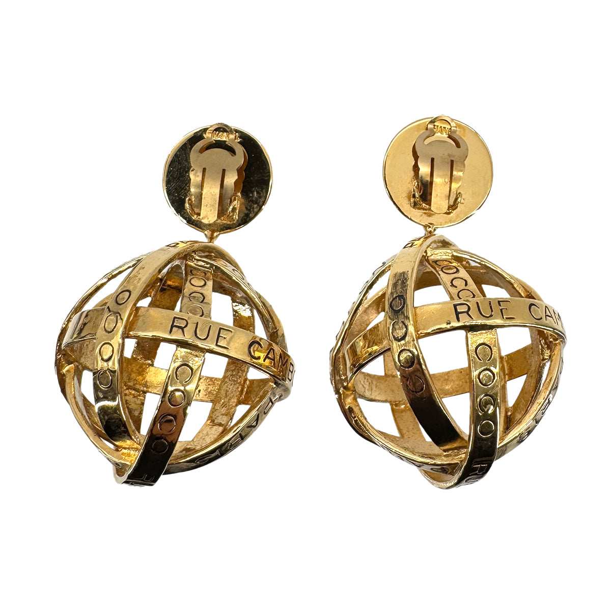 CHANEL VINTAGE EARRINGS LOGO SWING ACCESSORY 90268857