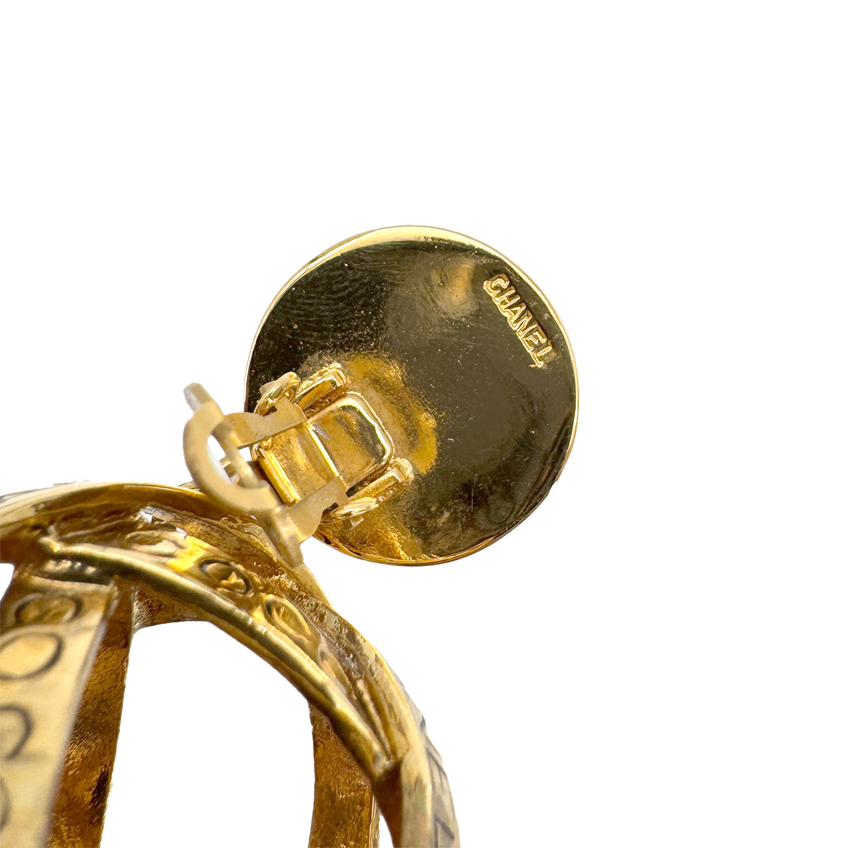 CHANEL VINTAGE EARRINGS LOGO SWING ACCESSORY 90268857