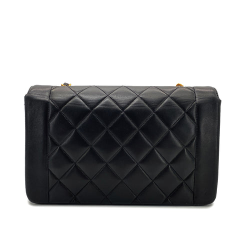 CHANEL VINTAGE DIANA MEDIUM CHAIN SHOULDER BAG BLACK LAMB SKIN 90268861 - PURPOSE