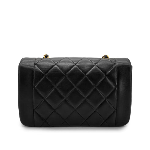 CHANEL VINTAGE DIANA SMALL CHAIN SHOULDER BAG BLACK LAMB SKIN 90268864 - PURPOSE