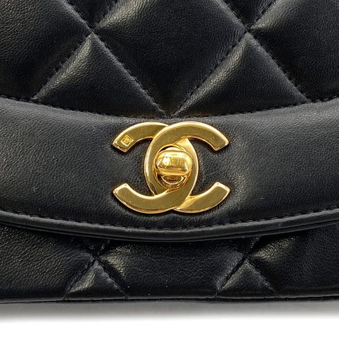 CHANEL VINTAGE DIANA SMALL CHAIN SHOULDER BAG BLACK LAMB SKIN 90268864 - PURPOSE