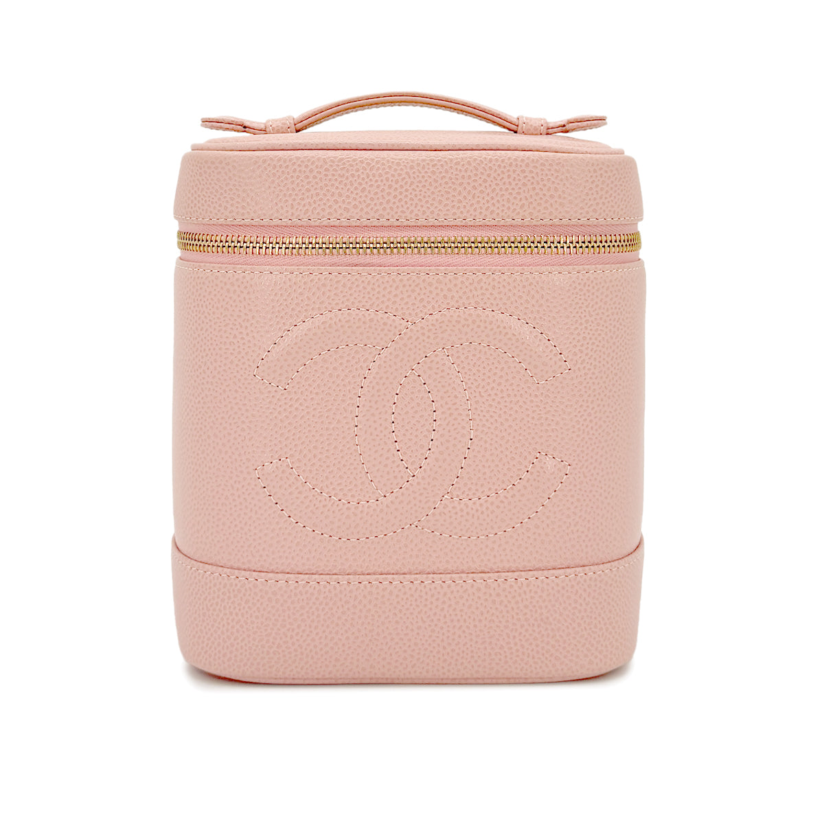 CHANEL VINTAGE VANITY HAND BAG PINK CAVIAR SKIN 90268875