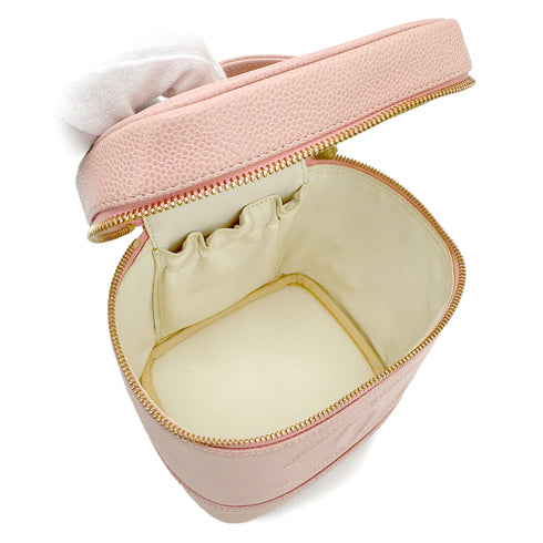 CHANEL VINTAGE VANITY HAND BAG PINK CAVIAR SKIN 90268875