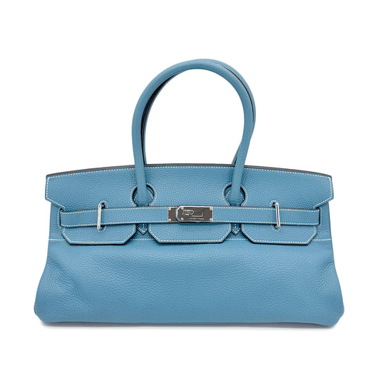 HERMES SHOULDER BIRKIN 42 BLUE JEAN TAURILLON CLEMENCE HAND BAG □I SHW 90268883