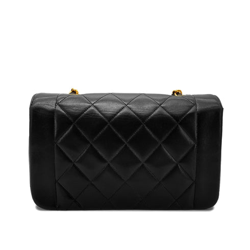 CHANEL VINTAGE DIANA SMALL CHAIN SHOULDER BAG BLACK LAMB SKIN 90268884 - PURPOSE