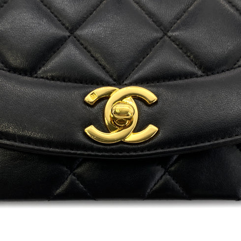CHANEL VINTAGE DIANA SMALL CHAIN SHOULDER BAG BLACK LAMB SKIN 90268884 - PURPOSE