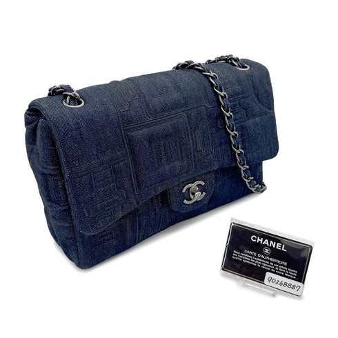 CHANEL EMBROIDERY PERFUME ALLURE CHAIN SHOULDER BAG DENIM 90268887 - PURPOSE