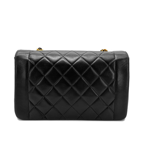 CHANEL VINTAGE DIANA MEDIUM CHAIN SHOULDER BAG BLACK LAMB SKIN 90268888 - PURPOSE