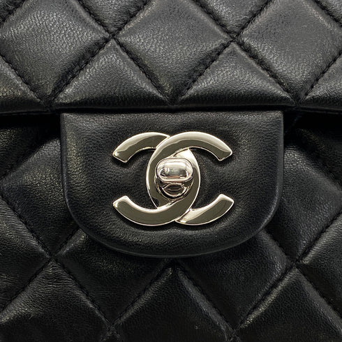 CHANEL VINTAGE CLASSIC FLAP MEDIUM CHAIN SHOULDER BAG BLACK LAMB SKIN 90268898 - PURPOSE