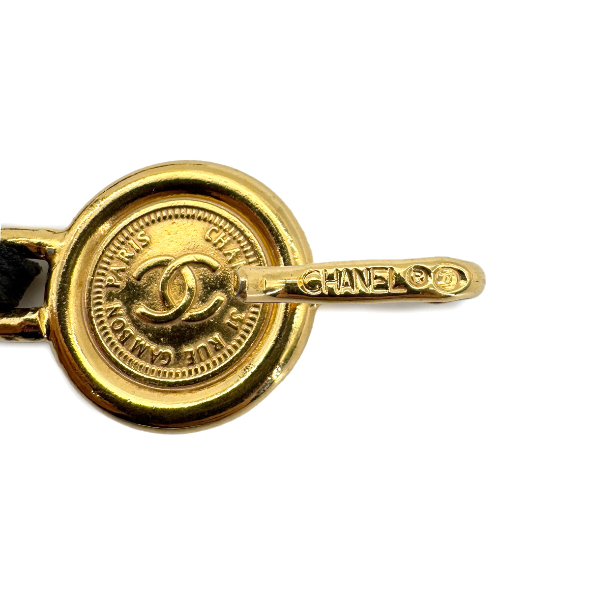 CHANEL VINTAGE CHAIN BELT LEATHER COCOMARK ACCESSORY 90268918