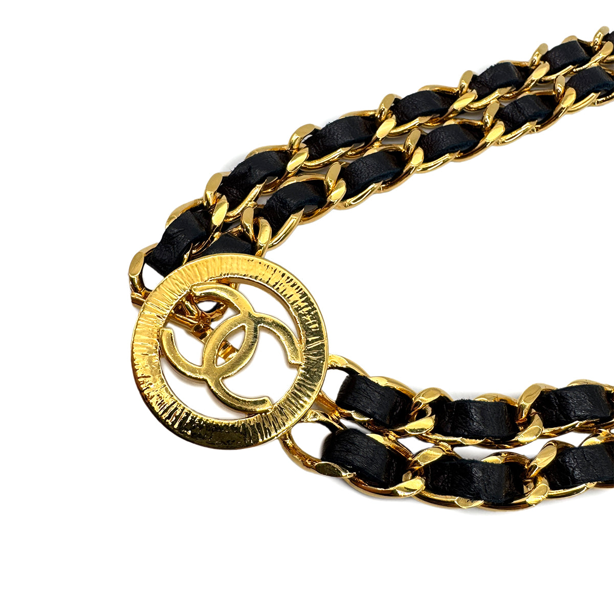 CHANEL VINTAGE CHAIN BELT LEATHER COCOMARK ACCESSORY 90268919