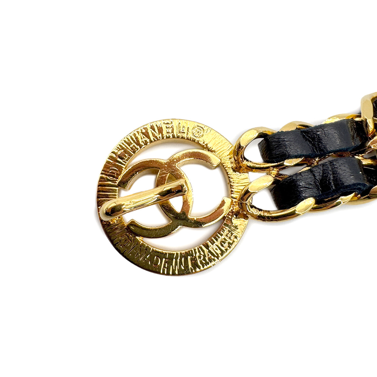 CHANEL VINTAGE CHAIN BELT LEATHER COCOMARK ACCESSORY 90268919