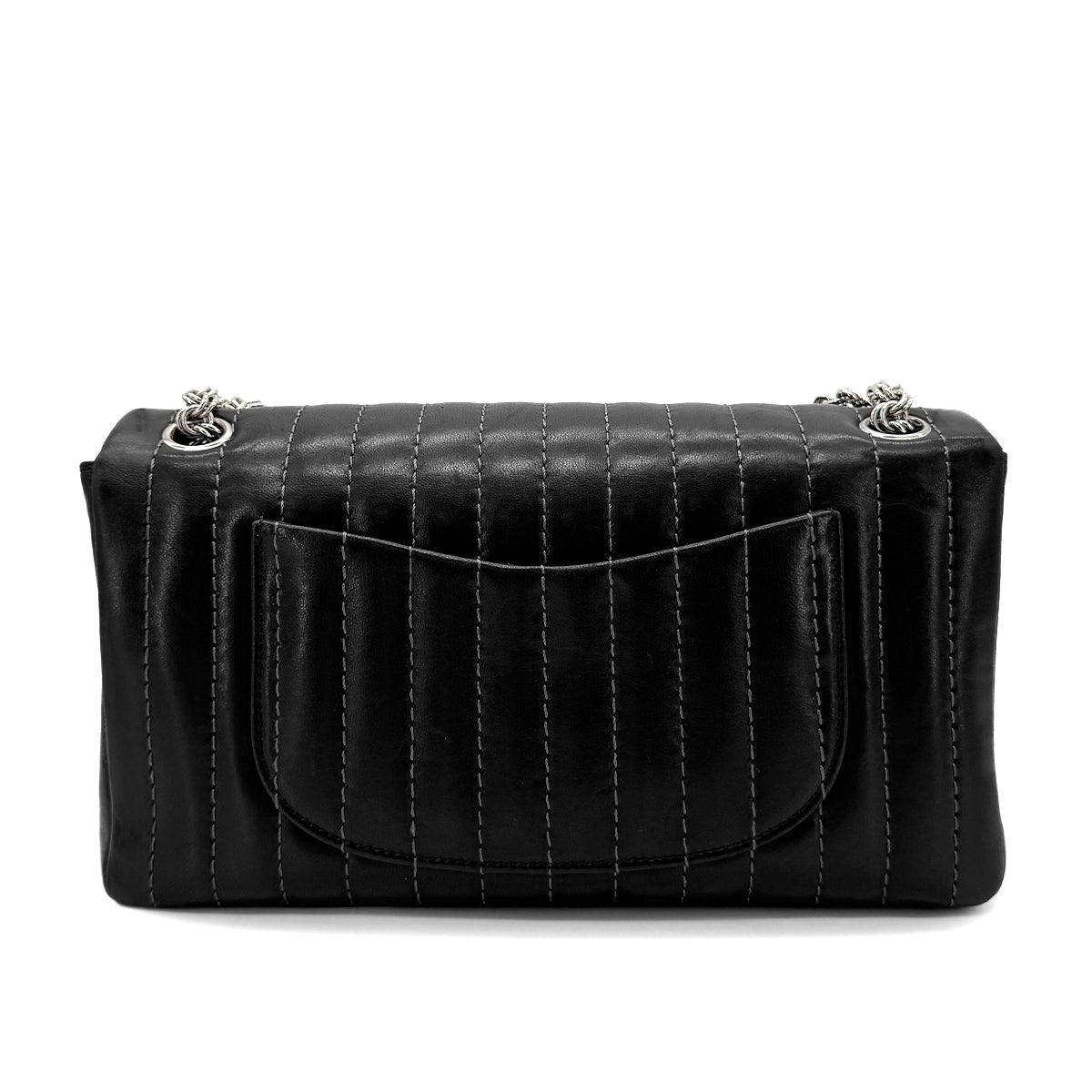 CHANEL VINTAGE MADEMOISELLE CHAIN SHOULDER BAG BLACK LAMB SKIN 90269044