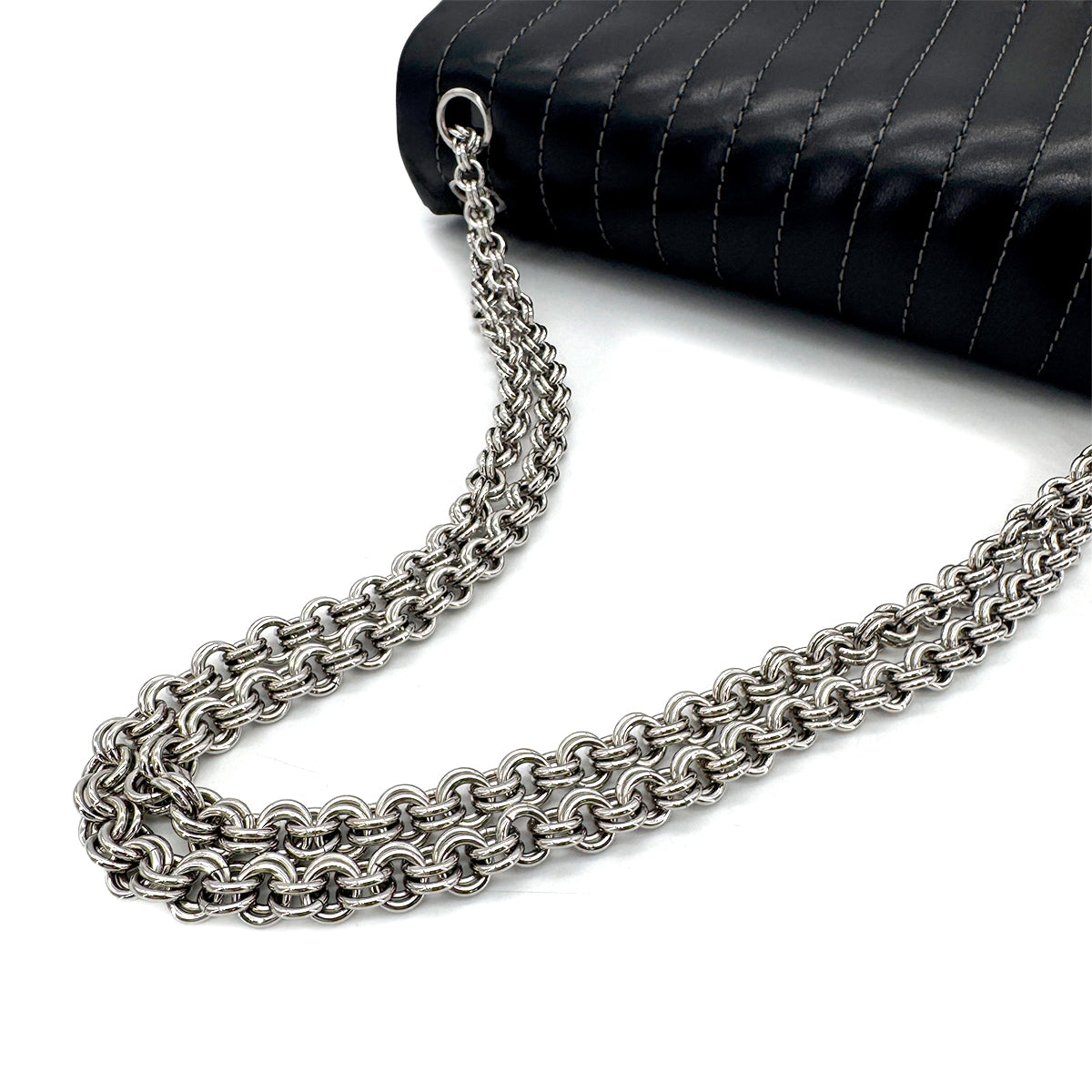 CHANEL VINTAGE MADEMOISELLE CHAIN SHOULDER BAG BLACK LAMB SKIN 90269044