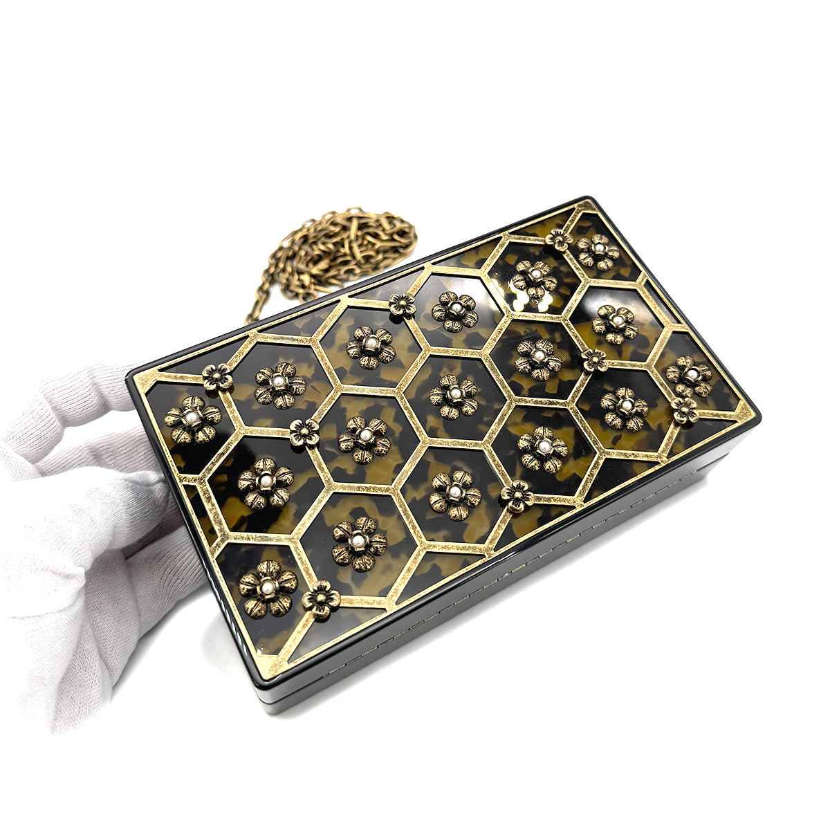 CHANEL BOX CHAIN SHOULDER BAG BLACK 90269063