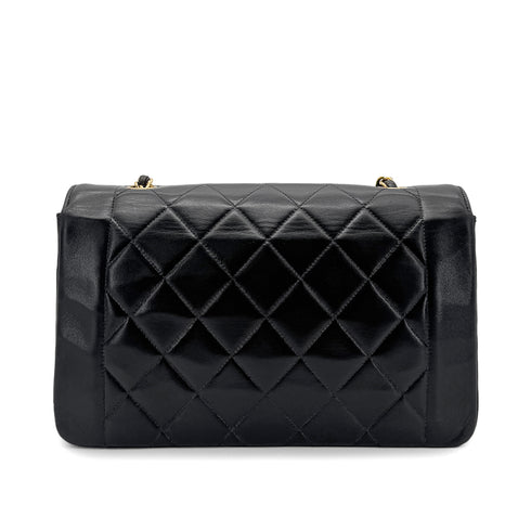 CHANEL VINTAGE DIANA MEDIUM CHAIN SHOULDER BAG BLACK LAMB SKIN 90269074 - PURPOSE