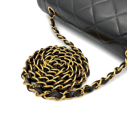 CHANEL VINTAGE DIANA MEDIUM CHAIN SHOULDER BAG BLACK LAMB SKIN 90269074 - PURPOSE
