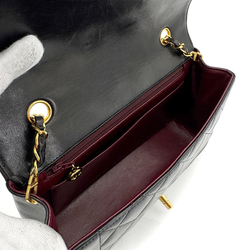 CHANEL VINTAGE DIANA MEDIUM CHAIN SHOULDER BAG BLACK LAMB SKIN 90269074 - PURPOSE