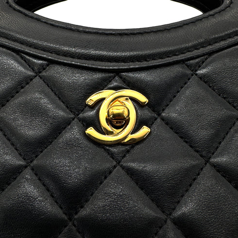 CHANEL VINTAGE 2WAY HAND CHAIN SHOULDER BAG BLACK LAMB SKIN 90269080 - PURPOSE