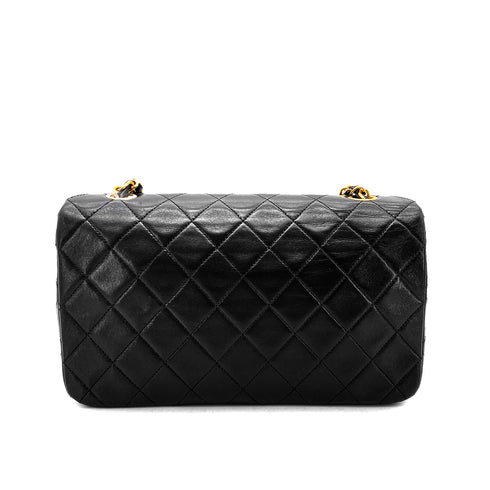 CHANEL VINTAGE FULL FLAP CHAIN SHOULDER BAG BLACK LAMB SKIN 90269094 - PURPOSE
